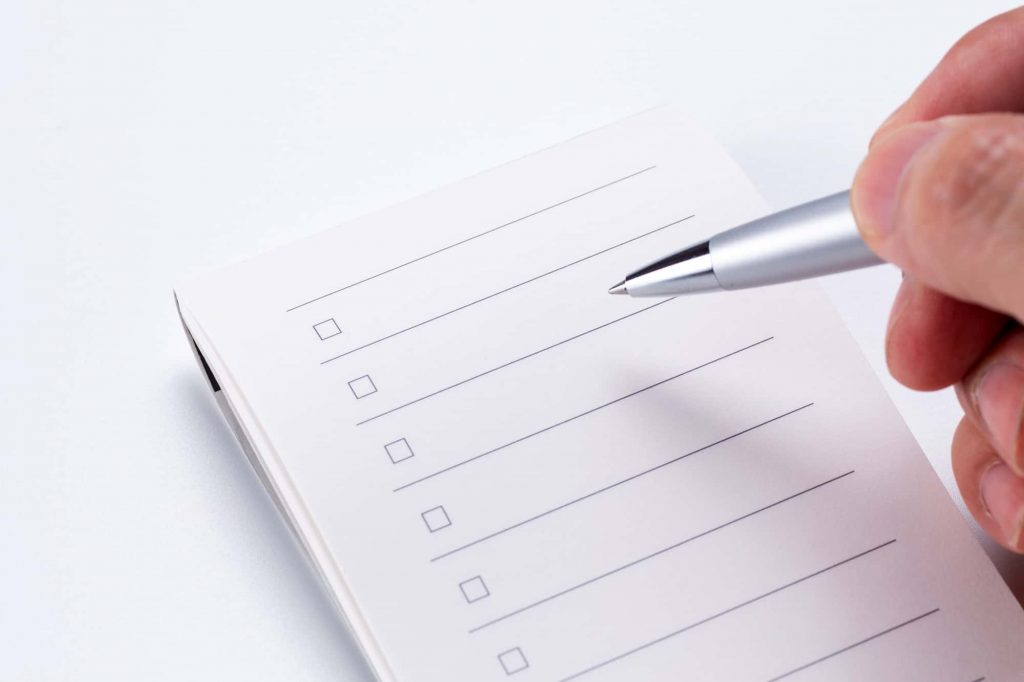 チェックリストとボールペン