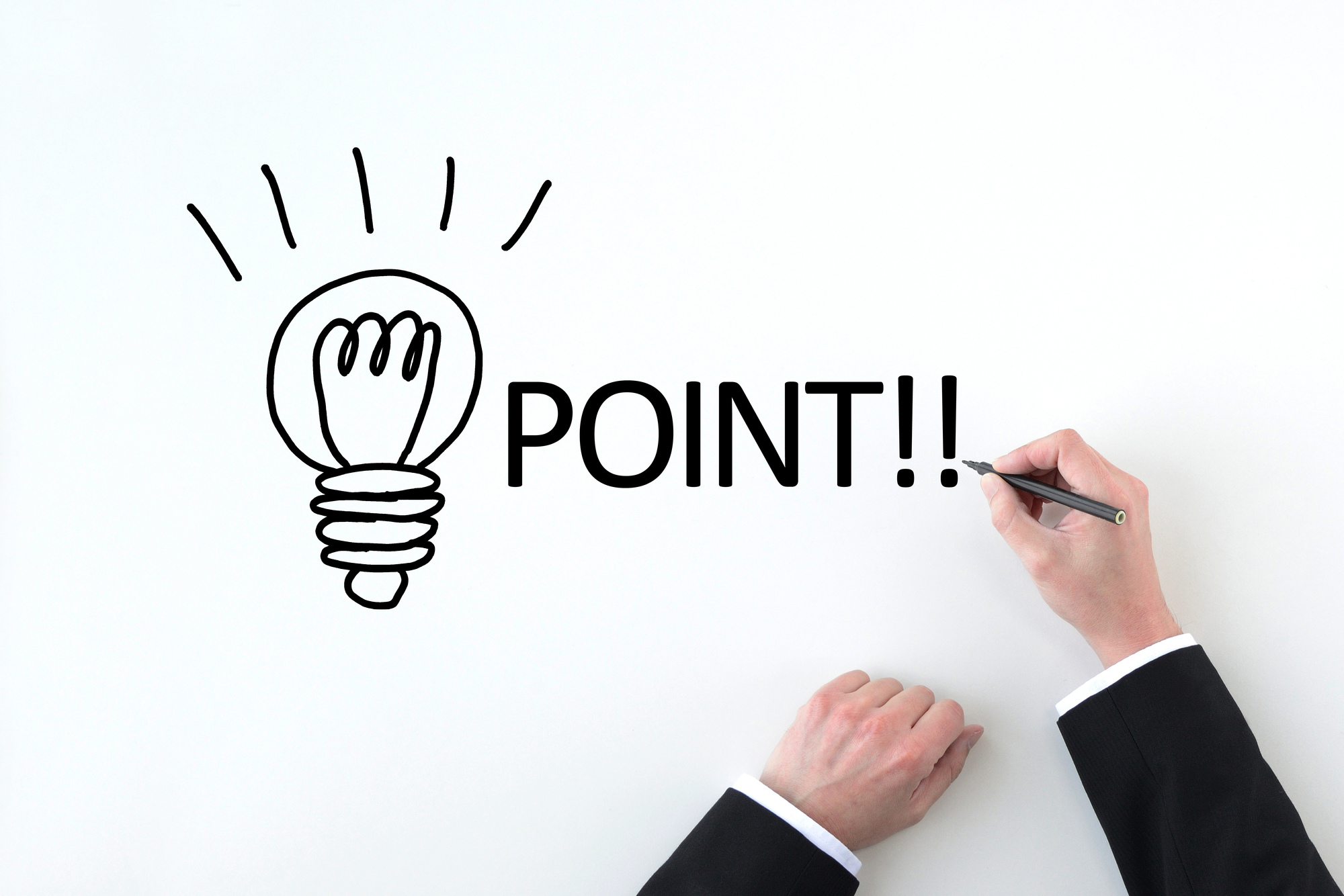 電球のイラストと「POINT」の文字