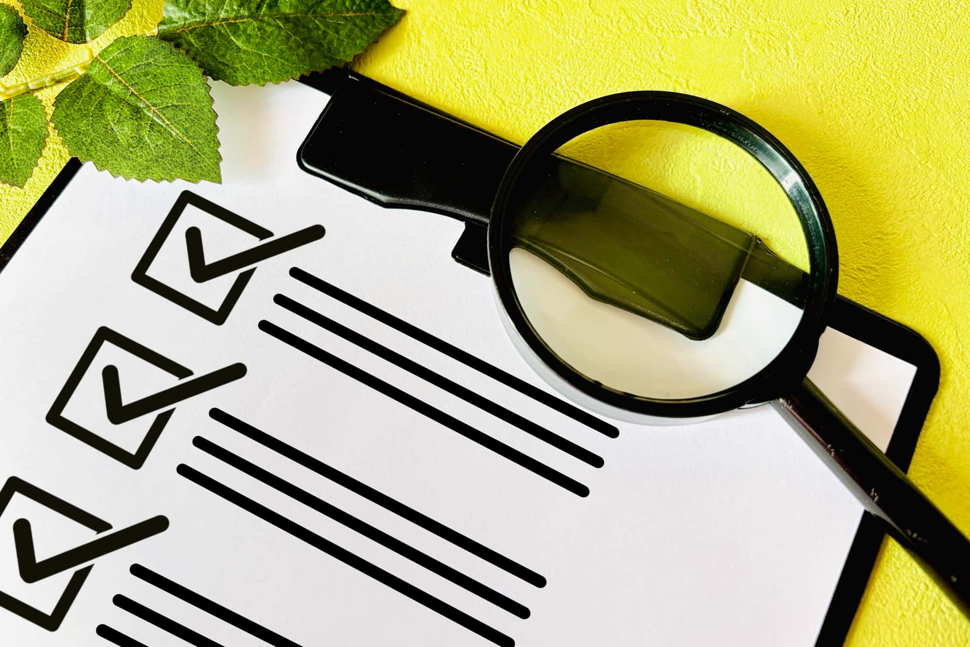 チェックリストと虫眼鏡